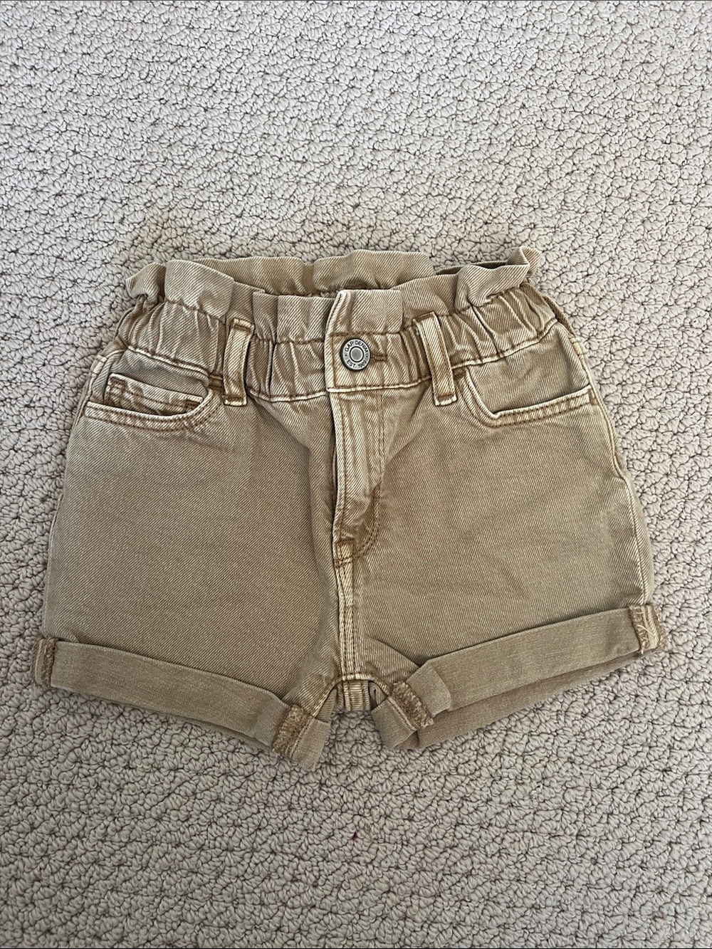 BabyGAP Tan Paperbag Waist Denim Shorts